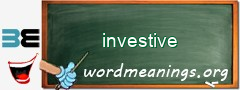 WordMeaning blackboard for investive